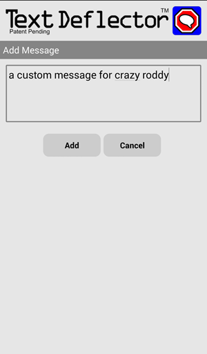 Custom message screen